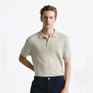 NWT ZARA VISCOSE BLEND KNIT POLO SHIRT